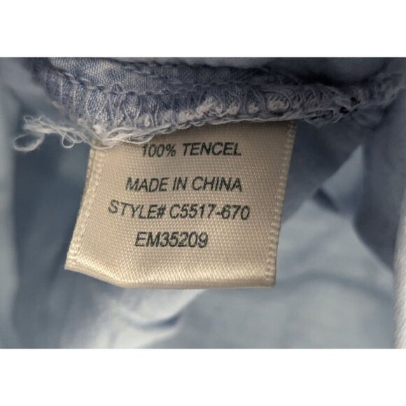 Cloth & Stone Sleeveless Blue Chambray Button-Front Romper 100% Lyocell Size M - Picture 6 of 7
